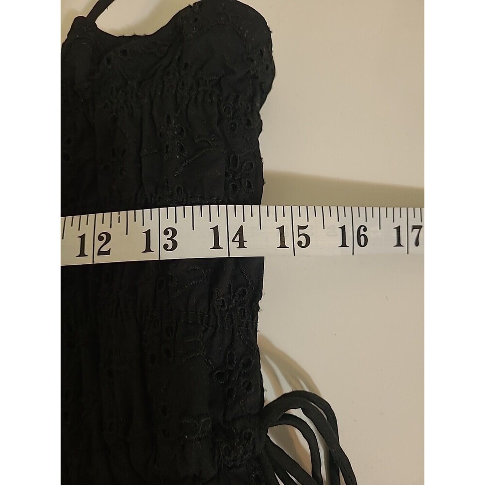 MNG Womens Spaghetti Strap Halter Eyelet Dress Black Size 4 - Picture 8 of 9